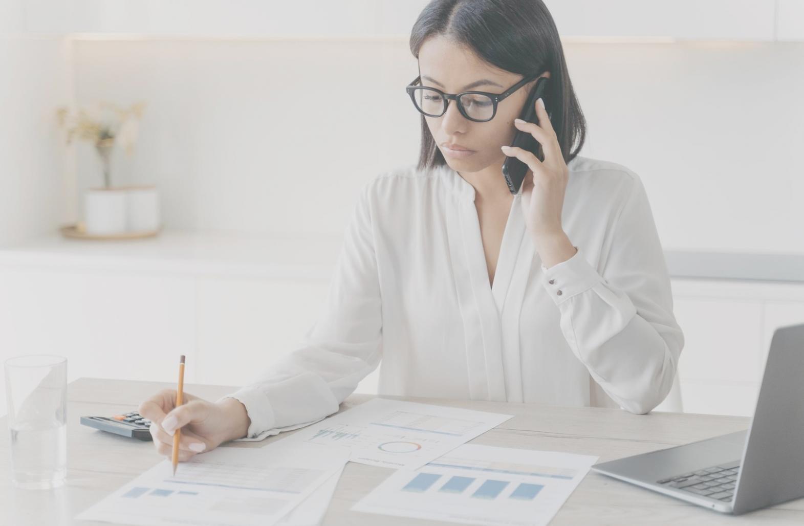 Financial planning workspace with budget documents